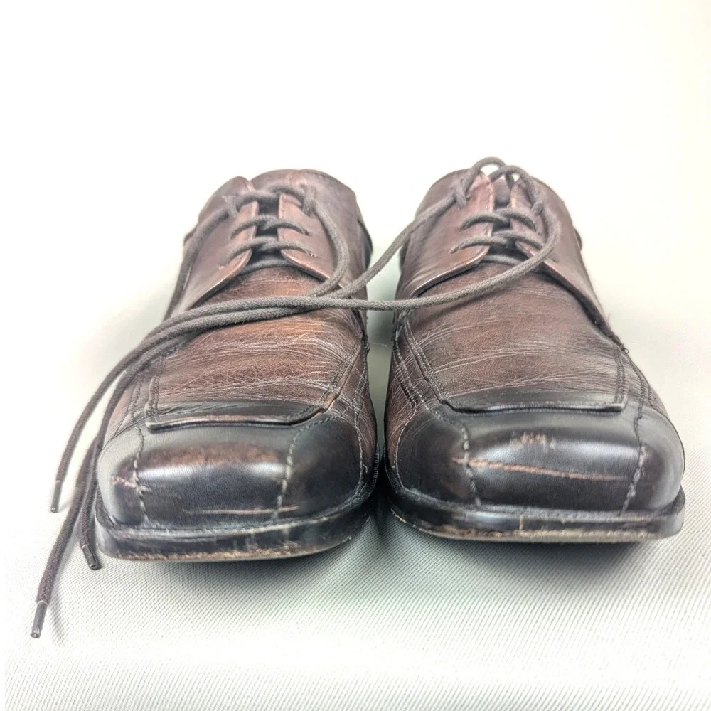 8.5M  VTG Johnston & Murphy Men  Sheepskin Leather Bicycle Toe Oxford Dress Shoe